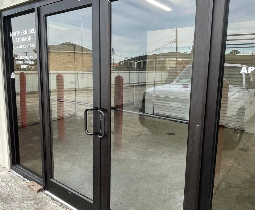 Commercial glass installation by LaPlace Glass Works