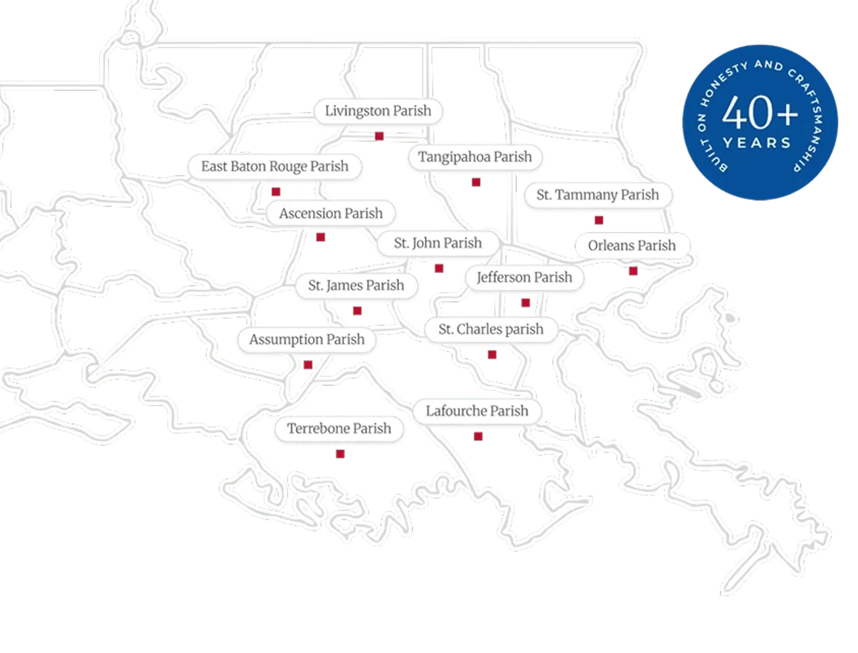 Service area by county map