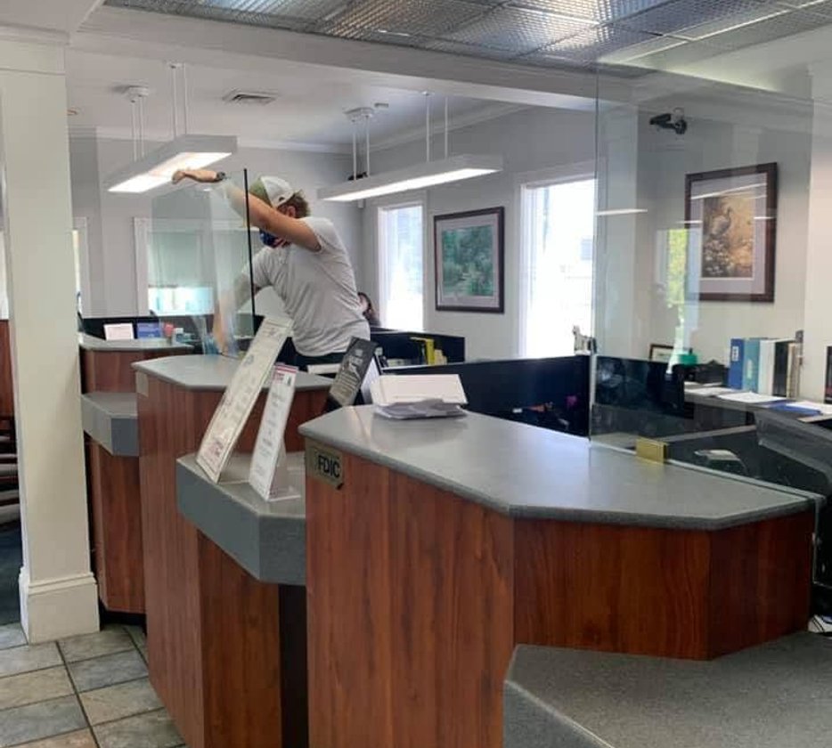 Industrial and commercial glass work